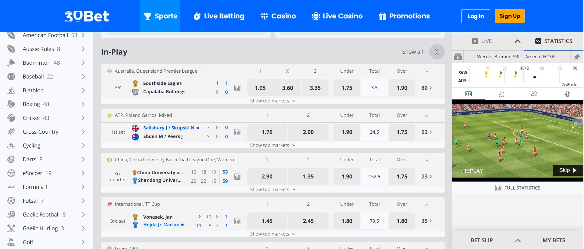 30Bet Sports Betting