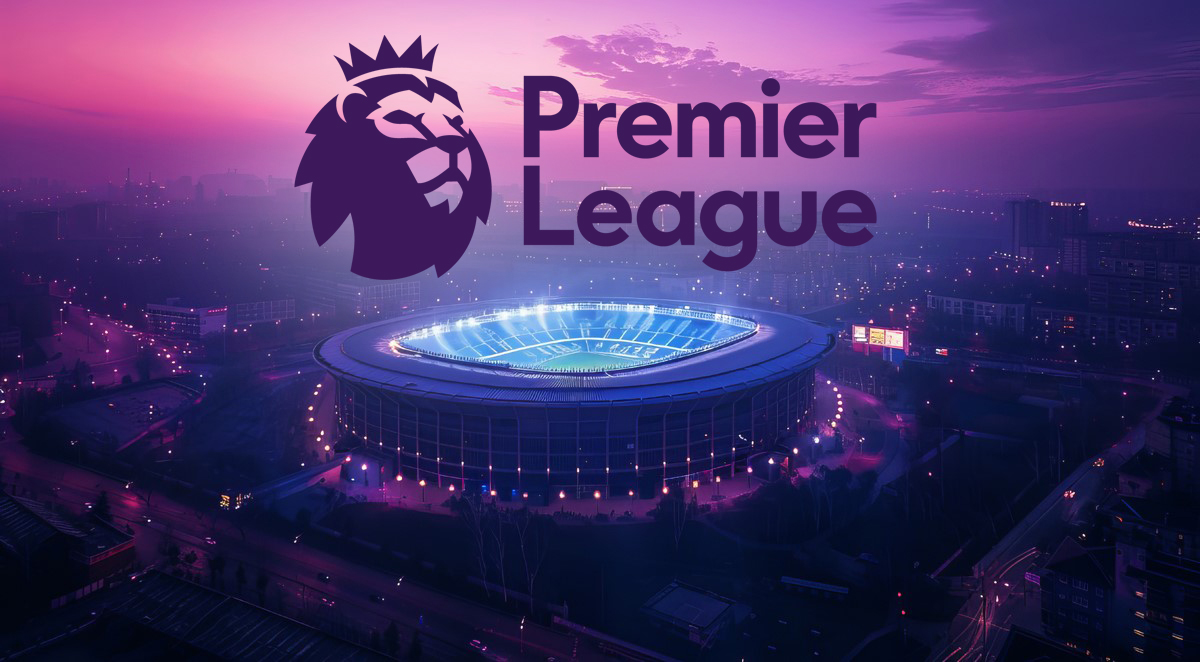 Premier League Stadium with Premier league Logo